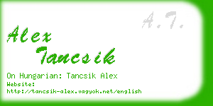 alex tancsik business card